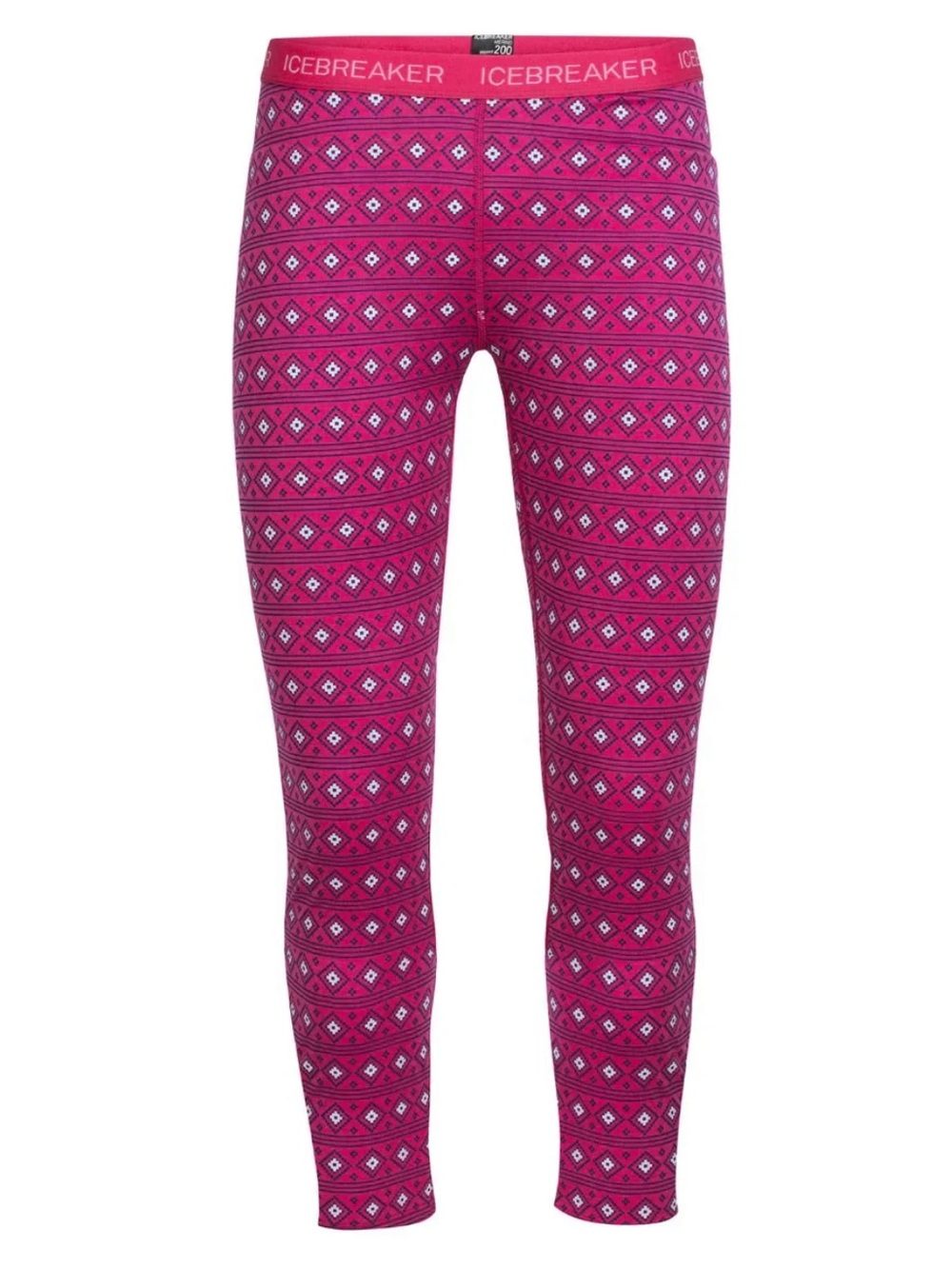 Icebreaker Kids 200 Oasis Metino Wool Leggings Pink Size 9-10 Years Outdoor